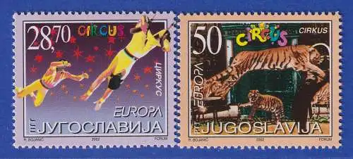 Jugoslawien 2002  Europa: Zirkus  Mi.-Nr. 3076-3077 ** / MNH