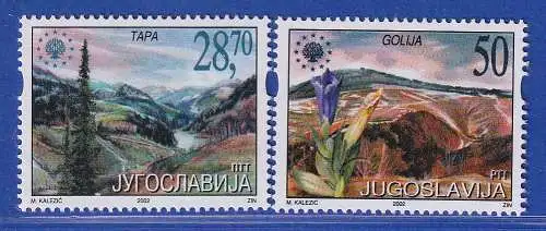 Jugoslawien 2002  Europäischer Naturschutz Mi.-Nr. 3081-3082 ** / MNH