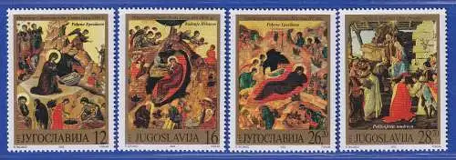 Jugoslawien 2002  Kunst: Ikonen und Gemälde  Mi.-Nr. 3098-3101 ** / MNH