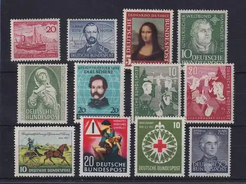 Bundesrepublik 1952/53 Lot 12 Werte alle postfrisch **