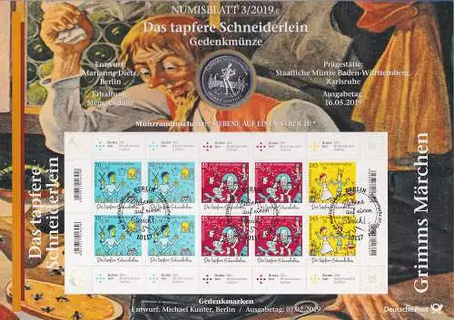 Bundesrepublik Numisblatt 3/2019 Das tapfere Schneiderlein mit 20€-Silbermünze 