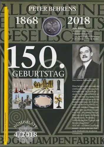 Bundesrepublik Numisblatt 4/2018 Peter Behrens mit 20-Euro-Silbermünze 