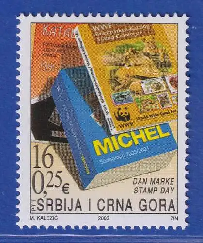 Jugoslawien 2003 Tag der Briefmarke, Briefmarkenkataloge Mi.-Nr. 3152 ** / MNH