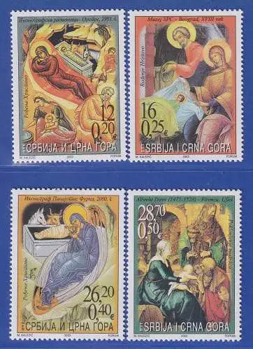 Jugoslawien 2003 Weihnachten : Ikonen   Mi.-Nr. 3163-3166 ** / MNH