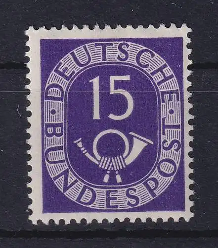 Bundesrepublik 1951 Posthorn 15 Pfg. Mi.-Nr.129 postfrisch ** gpr. SCHLEGEL BPP