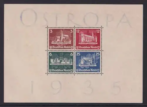 Dt. Reich 1935 OSTROPA-Block Mi.-Nr. Block 3 (*) Attest SCHLEGEL BPP