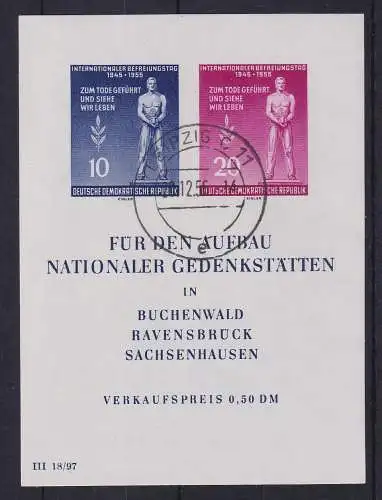 DDR 1955 Gedenkstätten Mi.-Nr. Block 11 O LEIPZIG