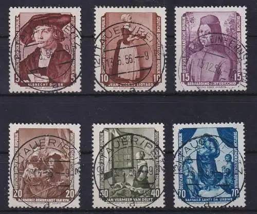 DDR 1955 Gemäldegalerie Dresden Mi.-Nr. 504-509 Satz kpl. O 