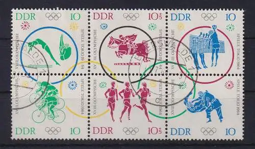 DDR 1964 Olympiade  Mi.-Nr. 1039-1044 Zusammendruck O EBERSWALDE