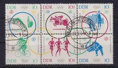 DDR 1964 Olympiade  Mi.-Nr. 1039-1044 Zusammendruck O BERLIN-KÖPENICK