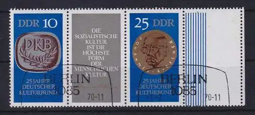 DDR 1970 Kulturbund Mi.-Nr. 1592-1593 Zusammendruck WZd 230L mit Gefälligkeits-O