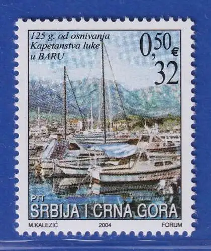 Jugoslawien 2004 125 Jahre montenegrinischer Seehafen Mi.-Nr. 3217 ** / MNH