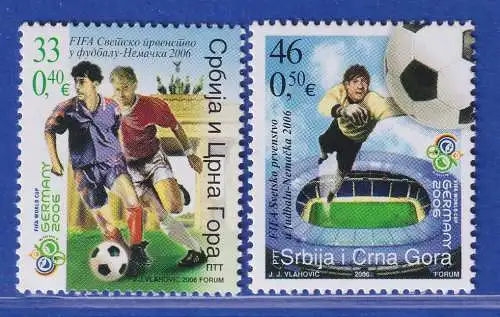 Jugoslawien 2006 Fußball-Weltmeisterschaft Deutschland  Mi.-Nr. 3325-26 ** / MNH