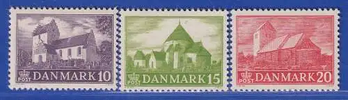 Dänemark 1944 Mi.-Nr. 282-84 Dorfkirchen ** / MNH