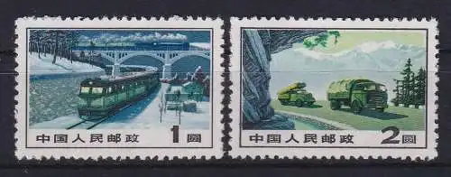 VR China 1973-74 Eisenbahn / LKW Mi.-Nr. 1149, 1174 ** / MNH