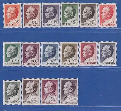 Jugoslawien 1967 Freimarken: Josip Broz Tito  Mi.-Nr.1232-47 **/ MNH