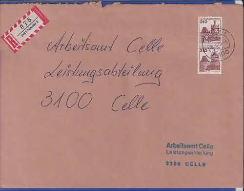 Bund 1979 Schwanenburg Mi.-Nr. 998 Paar als MEF auf Orts-R-Brief O CELLE