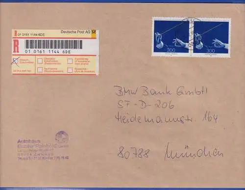 Bund 1998 Sächsische Staatskapelle Mi.-Nr. 2025 Paar a. MEF a. R-Brief O ZWICKAU