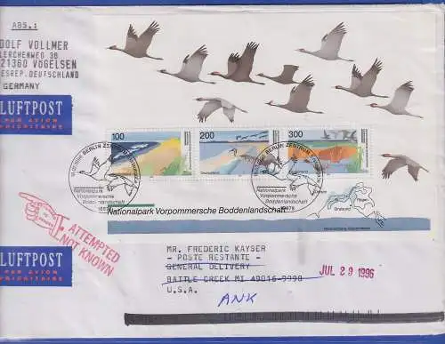 Bund 1996 Boddenlandschaft Mi.-Nr. Block 36 als portogerechte EF a. FDC O BERLIN