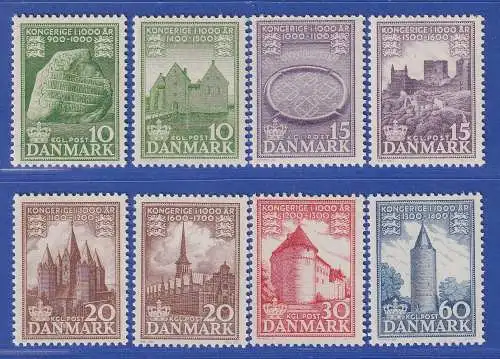 Dänemark 1953  Mi.-Nr. 341-348 1000 Jahre Königreich Dänemark  ** / MNH