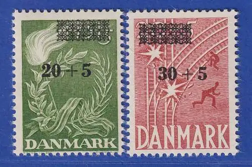 Dänemark 1955 Mi.-Nr. 353-354 Freiheitsfonds Mi.-Nr. 295-296 mit Aufdr. ** / MNH