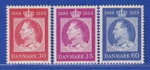 Dänemark 1959 Mi.-Nr. 371-373  60.Geburtstag von König Frederik IX ** / MNH