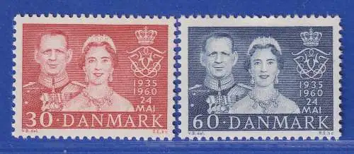 Dänemark 1960 Mi.-Nr. 381-382  Silberhochzeit des Königspaares ** / MNH