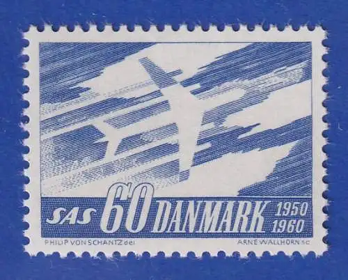 Dänemark 1961 Mi.-Nr. 388x NORDEN: 10 Jahre Fluggesellschaft SAS  ** / MNH