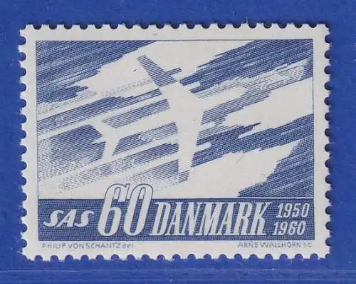 Dänemark 1961 Mi.-Nr. 388y NORDEN: 10 Jahre Fluggesellschaft SAS  ** / MNH