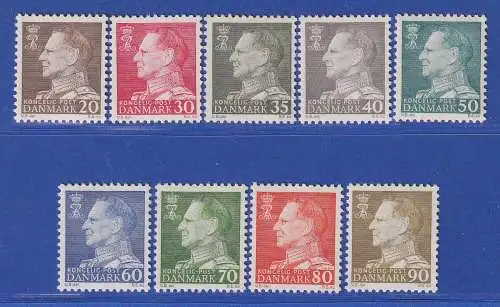 Dänemark 1961 Mi.-Nr. 390-398x Freimarken: König Frederik IX.  ** / MNH