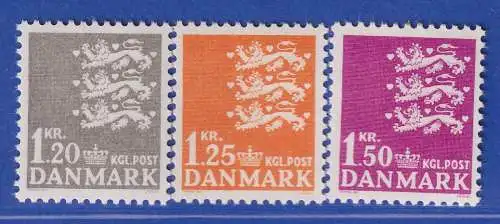 Dänemark 1962 Mi.-Nr. 400-402x Freimarken: Reichswappen  ** / MNH