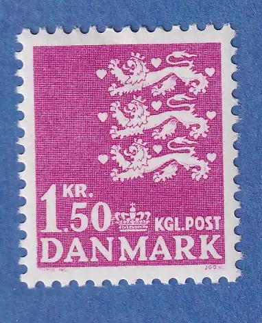 Dänemark 1962 Mi.-Nr. 402y Freimarke Reichswappen 1,50 Kr. ** / MNH