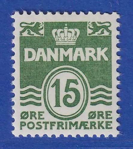 Dänemark 1963 Mi.-Nr. 410y  Freimarke: Wellenlinien 15 Ö ** / MNH