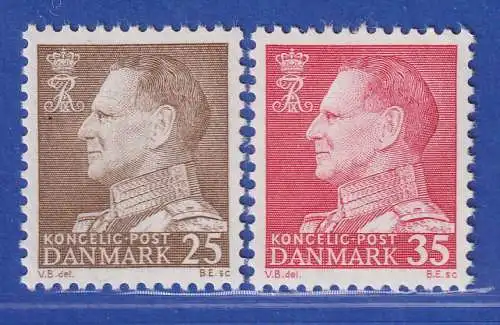 Dänemark 1963 Mi.-Nr. 411-412x  Freimarken: König Frederik IX ** / MNH