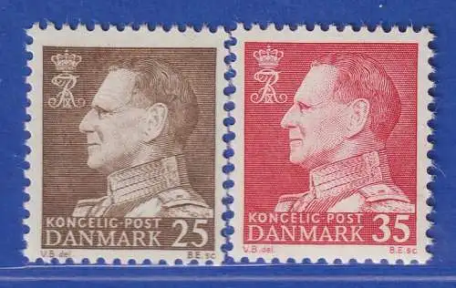 Dänemark 1963 Mi.-Nr. 411-412y  Freimarken: König Frederik IX ** / MNH