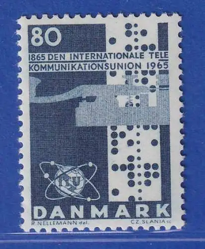 Dänemark 1965 Mi.-Nr.431y 100 J. Internationale Fernmeldeunion ( ITU) ** / MNH