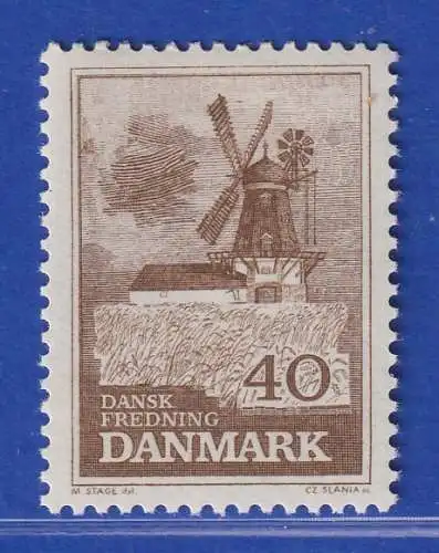 Dänemark 1965   Mi.-Nr.437y  Natur-und Denkmalschutz Bogo-Windmühle ** / MNH