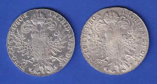 Österreich Maria Theresia-Taler. Lot 2 Stück Masse je 28,06g Ag833.  