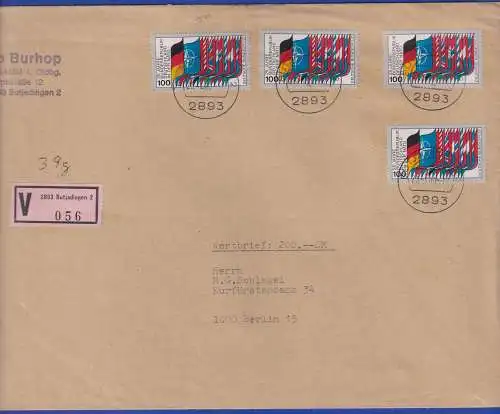 Bund 1980 NATO Mi.-Nr.1034, 4x als MEF auf Wertbrief O BUTJADINGEN