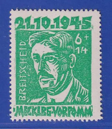 SBZ Mecklenburg-Vorpommern 1945 Breitscheid Mi.-Nr. 20b ** gpr. KRAMP BPP