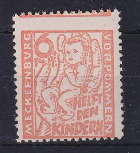 SBZ Mecklenburg-Vorpommern 1945 Kinderhilfe Mi.-Nr. 26a ** gpr. KRAMP BPP