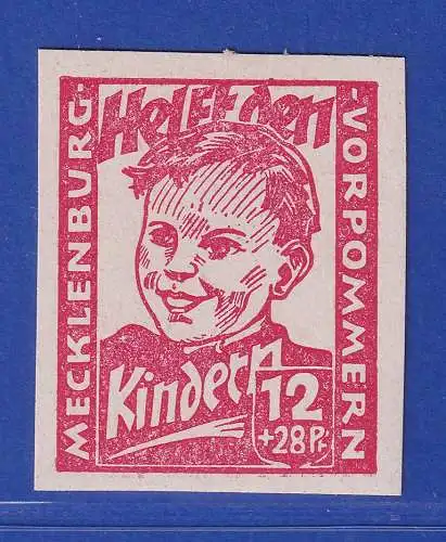 SBZ Mecklenburg-Vorpommern 1945 Kinderhilfe Mi.-Nr. 28aU ** gpr. KRAMP BPP