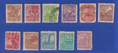 SBZ Mecklenburg-Vorpommern 1946 Abschied Mi.-Nr. 29-40y O teils gpr. KRAMP BPP