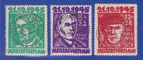 SBZ Mecklenb.-Vorpommern 1945 Opfer d. Faschismus Mi.-Nr. 20-22 O gp. KRAMP BPP