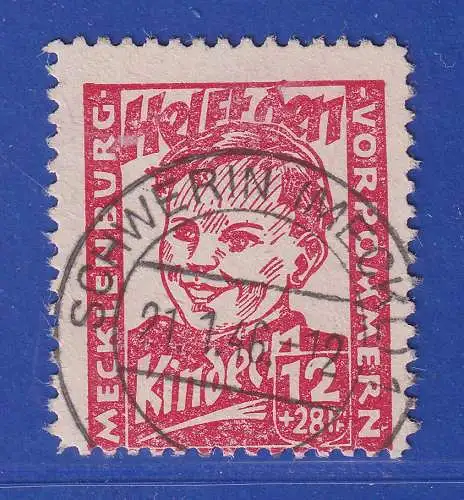 SBZ Mecklenb.-Vorpommern 1945 Kinderhilfe Mi.-Nr. 28a O SCHWERIN gpr. KRAMP BPP