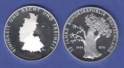 25 Jahre Bundesrepublik Deutschland 1949-1974, Silbermedaille, 25g Ag925