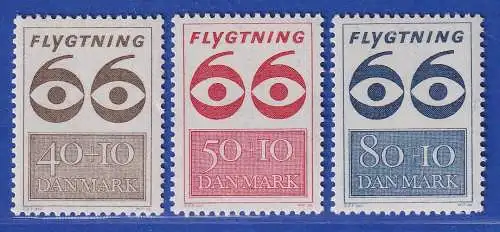 Dänemark 1966 Mi.-Nr.445-447 Flüchtlingshilfe  ** / MNH