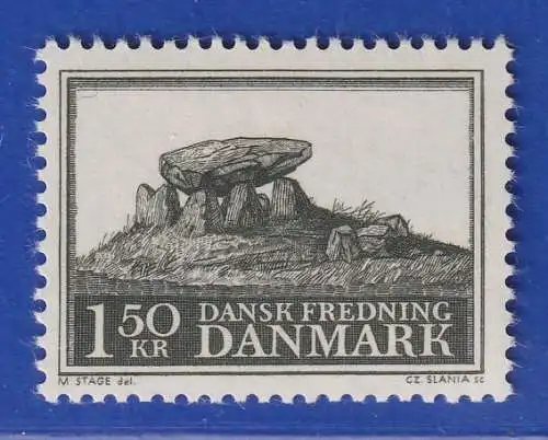 Dänemark 1966 Mi.-Nr.448 Natur- und Denkmalschutz Hünengrab   ** / MNH