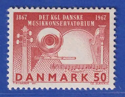 Dänemark 1967 Mi.-Nr.449x  100 Jahre Königl. Dän. Musikkonservatorium  ** / MNH