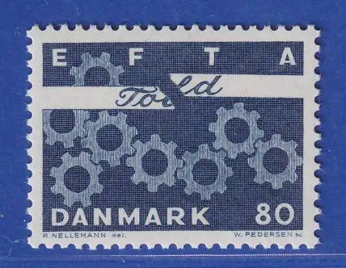 Dänemark 1967 Mi.-Nr.450y  Aufhebung Zölle EFTA-Länder ** / MNH